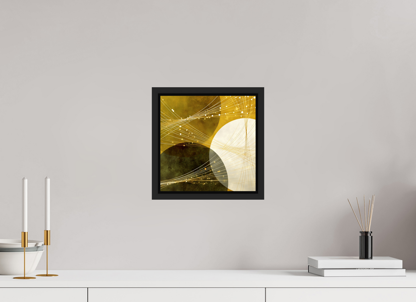 10 x 10″, Fine Art Print on Aluminum Dibond with Boarder Lime Circles