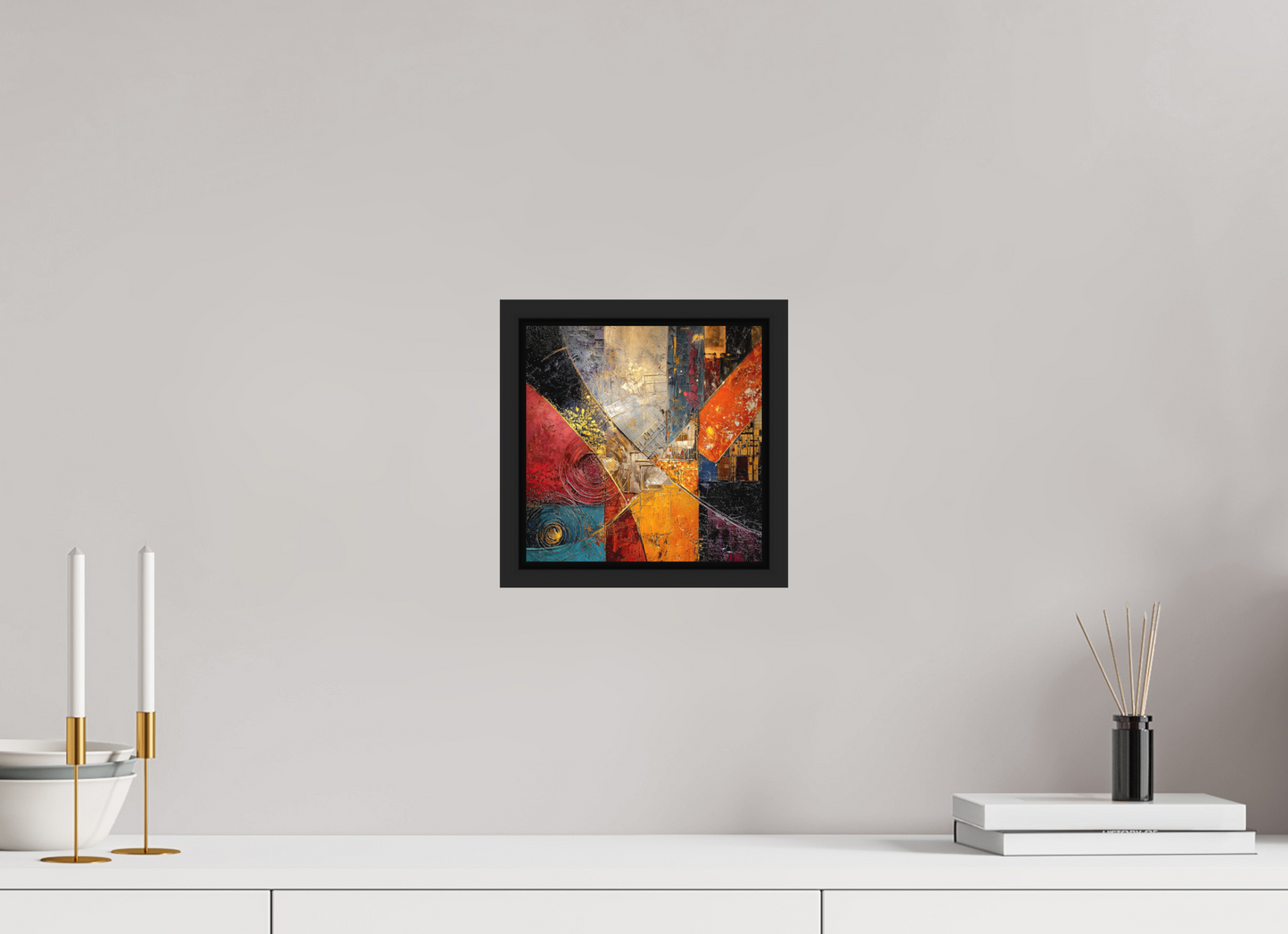 8 x 8″, Photo Print on Aluminum Backing with boarder Abstract Cracked Paint