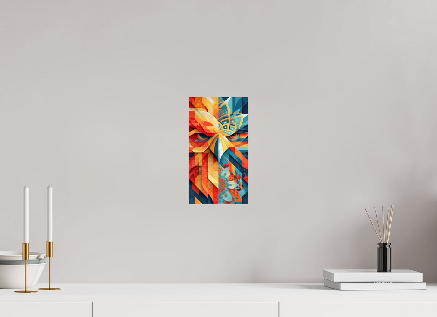 6 x 10.9″, Fine Art Print On Aluminum Dibond Abstract Warm & Cold Eagle