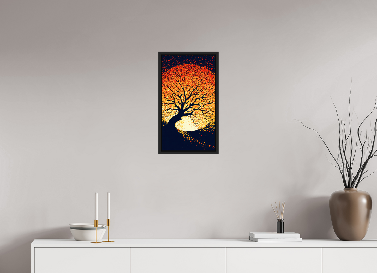 12 x 21.7″, Fine Art Print on Aluminum Dibond with Boarder Autumn Moon