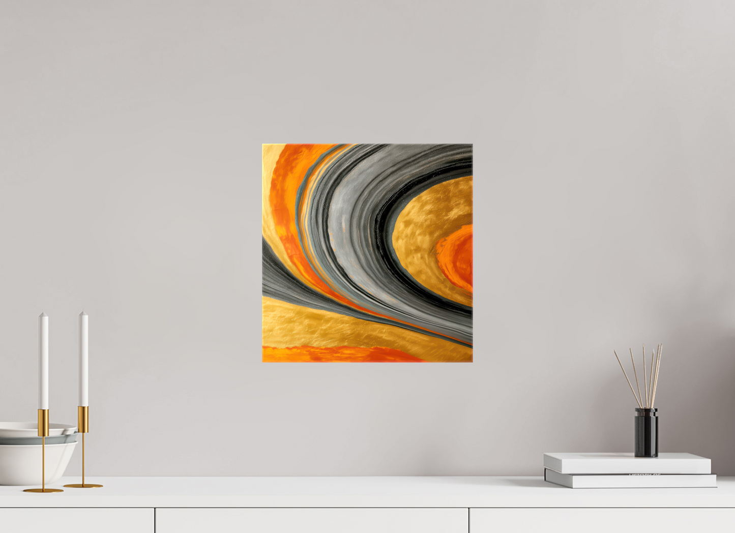 12 x 12.5″, Glossy Canvas Abstract Gold Geode 2