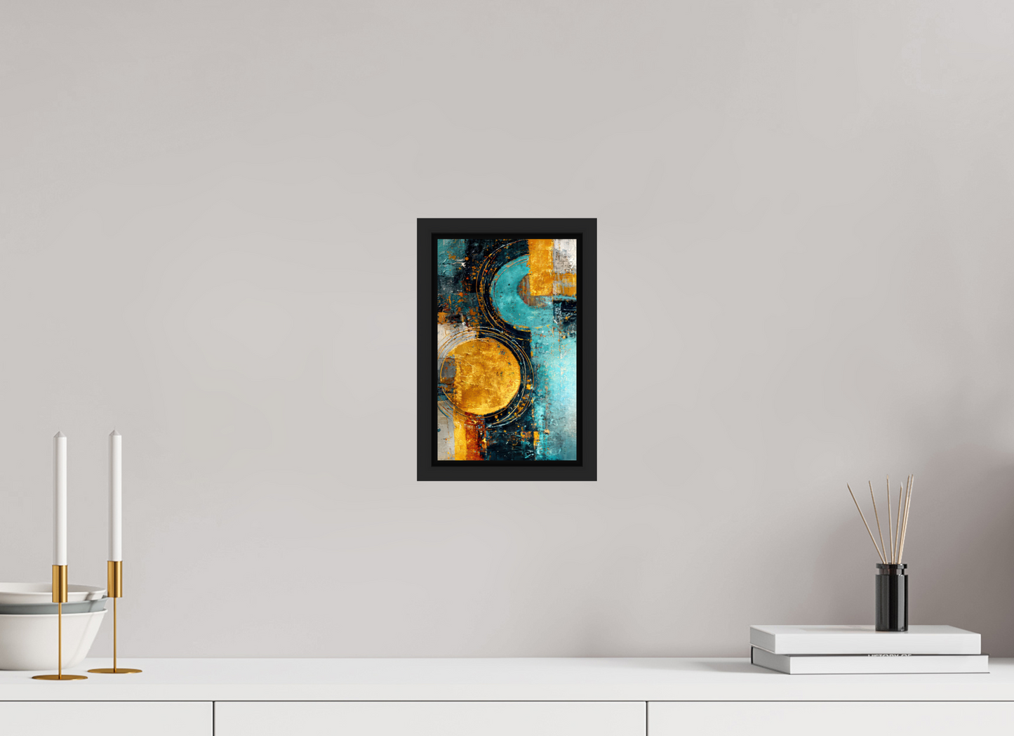 6 x 9.5″, Fine Art Print on Aluminum Dibond with Boarder Abstract Gold Paint 2