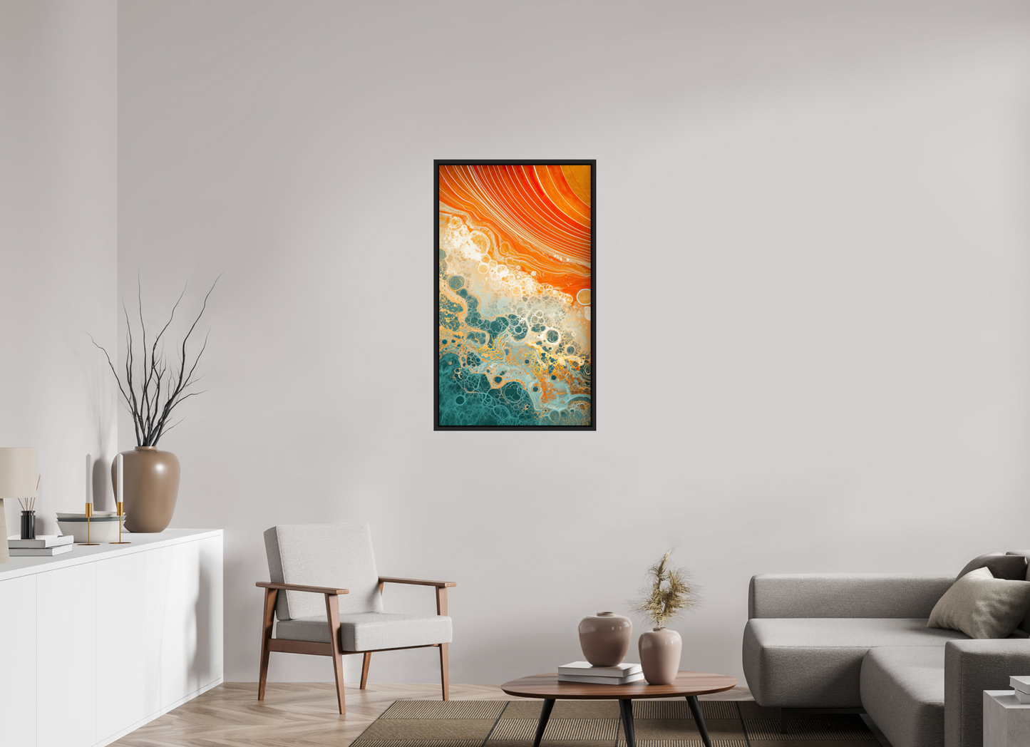 24 x 41.3″, Fine Art Print on Aluminum Dibond with Boarder Abstract Desert Beach