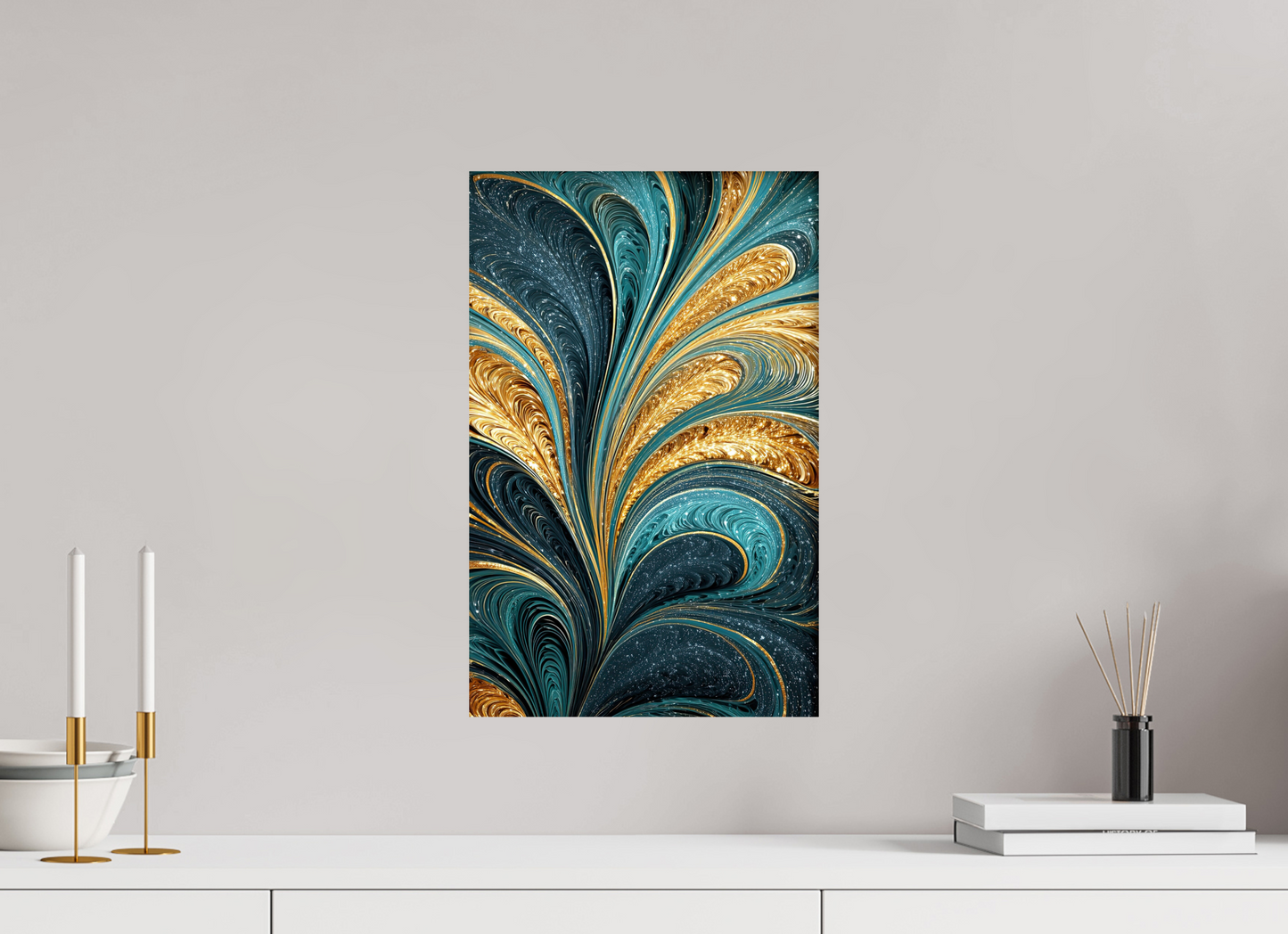 12 x 18.7″, Fine Art Print On Aluminum Dibond Art Deco Swirl