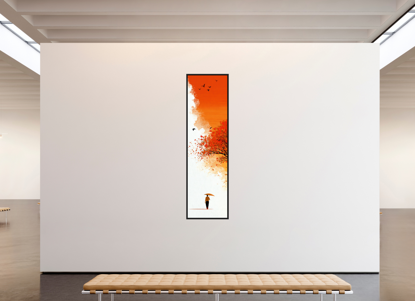 24 x 86.5″, Fine Art Print on Aluminum Dibond with Boarder Autumn Walk