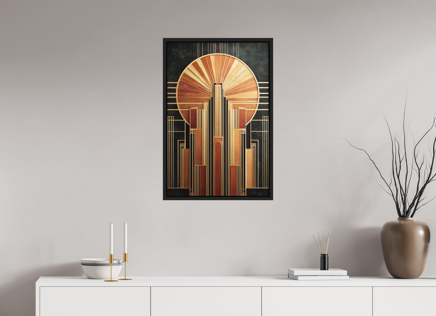 20 x 30.3″, Photo Print on Aluminum Backing with boarder Art Deco City 2