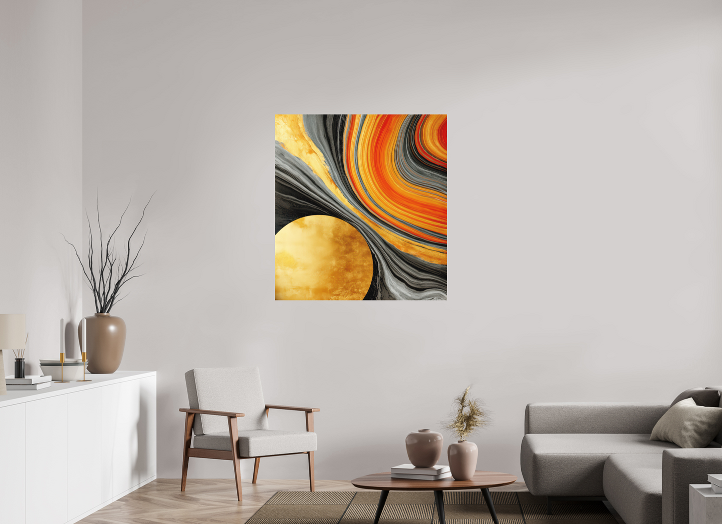 39 x 42.2″, Photo Print on Aluminum Backing Abstract Gold Geode