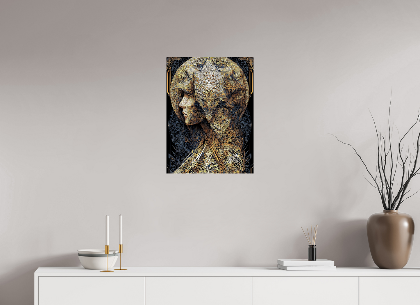 18 x 24″, Fine Art Print On Aluminum Dibond Art Deco Woman