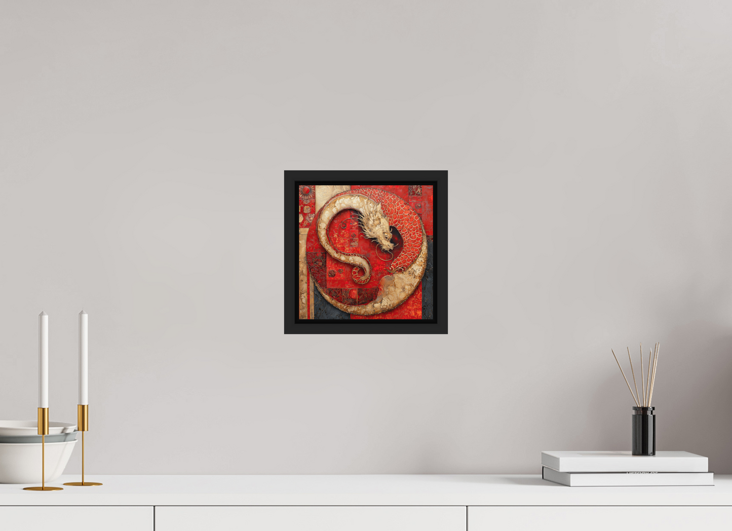 8 x 8″, Photo Print on Aluminum Backing with boarder Chinese Dragon