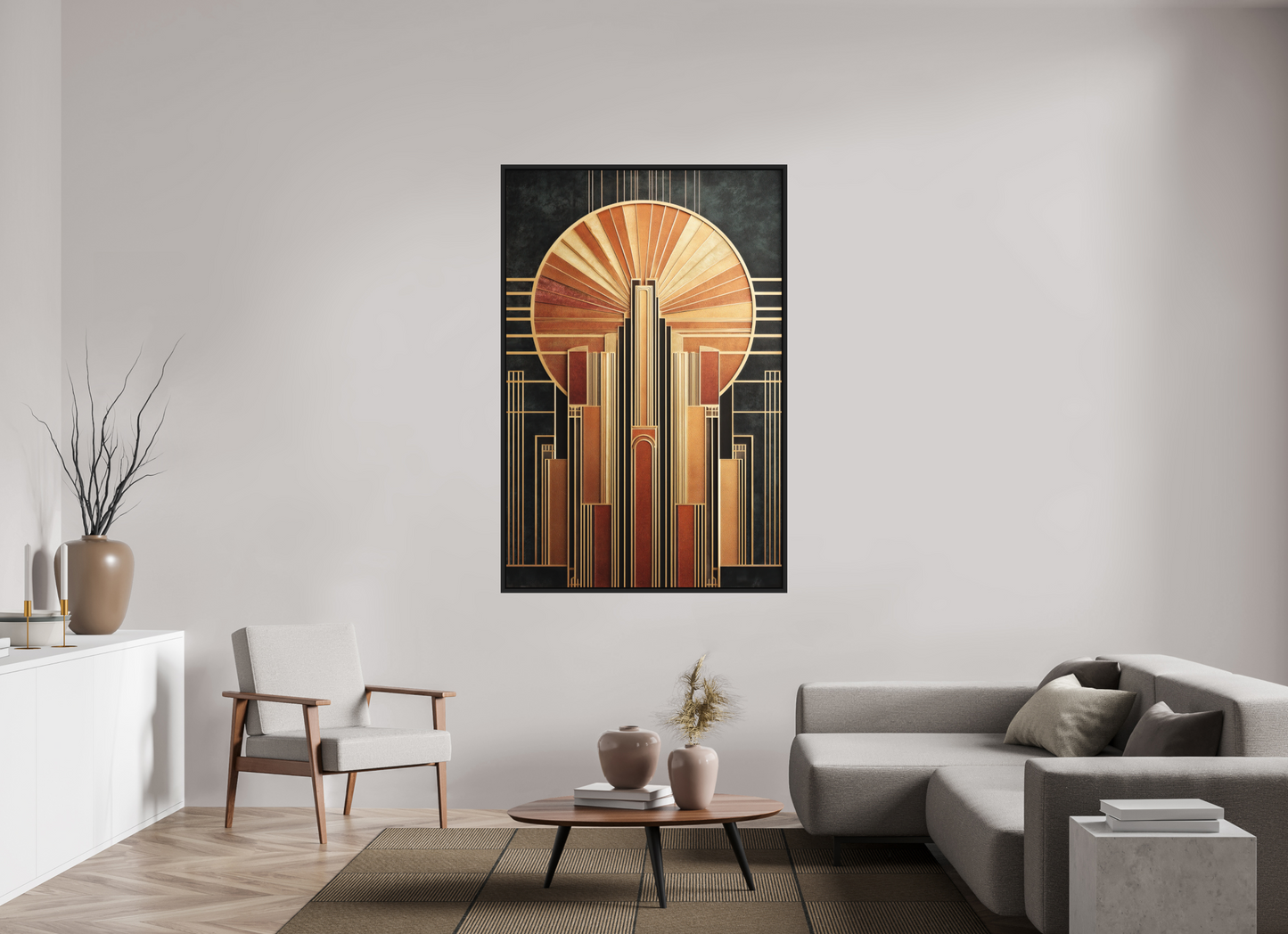 43 x 65.1″, Photo Print on Aluminum Backing with boarder Art Deco City 2
