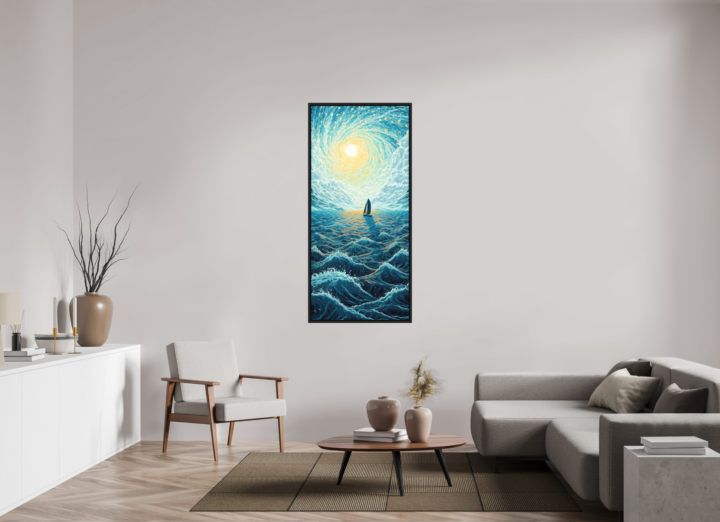 28 x 61.3″, Photo Print on Aluminum Backing with boarder Sail to the Sun