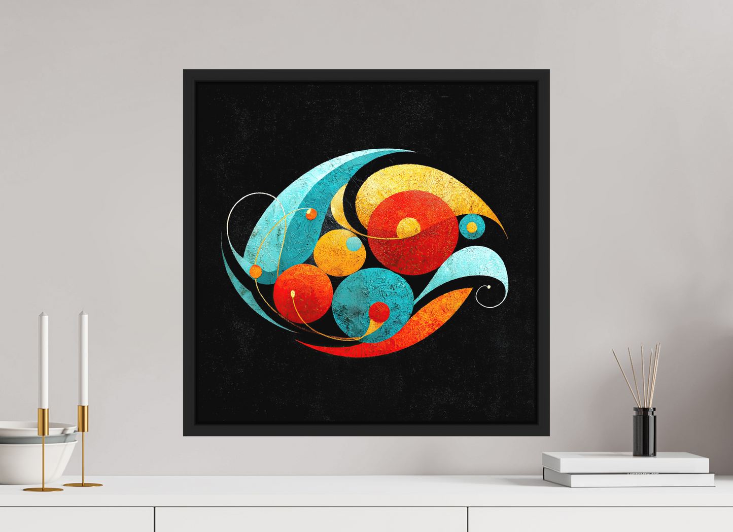 20 x 20″, Photo Print on Aluminum Backing with boarder Abstract Olives