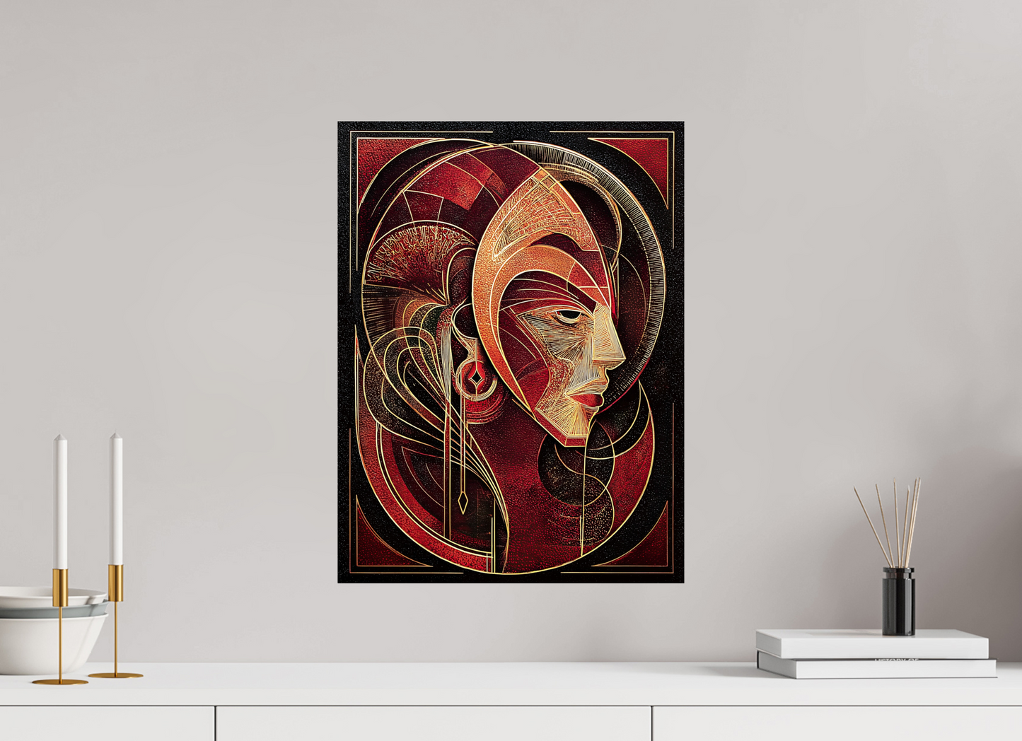 15 x 20″, Fine Art Print On Aluminum Dibond Art Deco Face