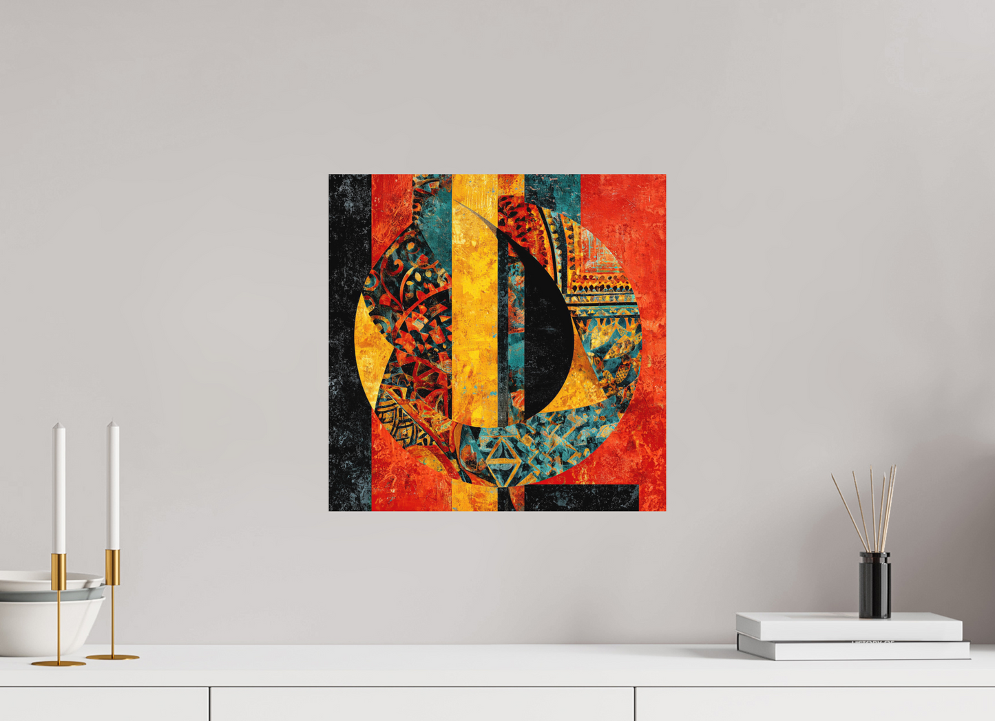 15 x 15″, Photo Print on Aluminum Backing Tribal Circle 2