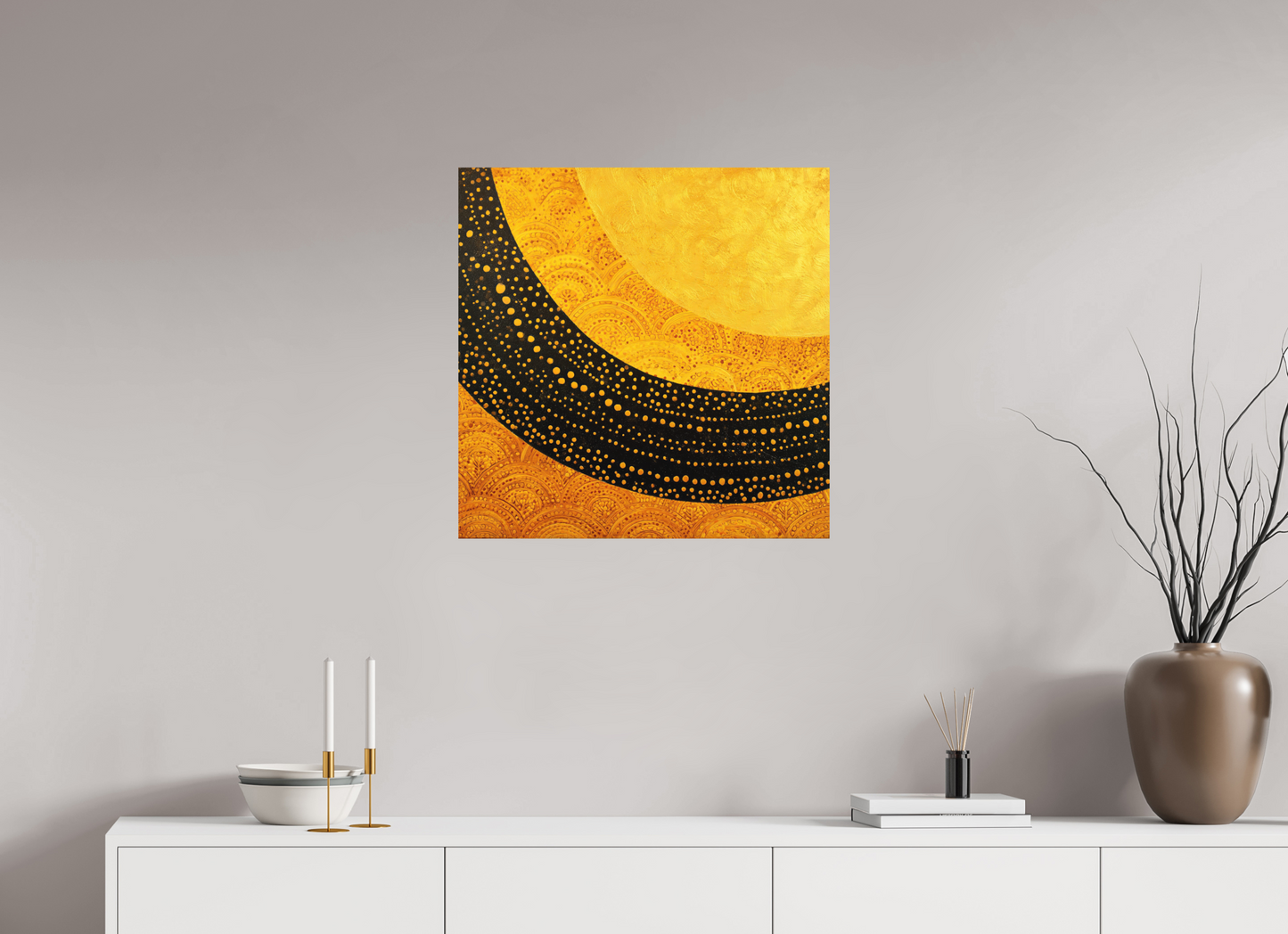 25 x 25″, Photo Print on Aluminum Backing Art Deco Sun
