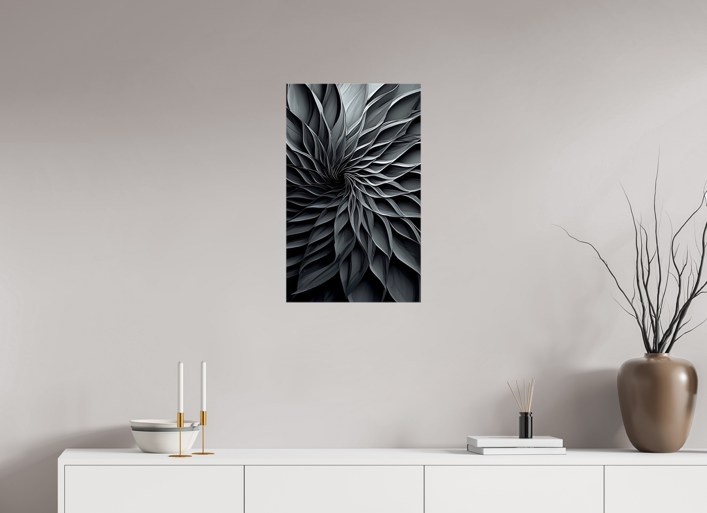16 x 26.1″, Glossy Canvas Dark Flower 2