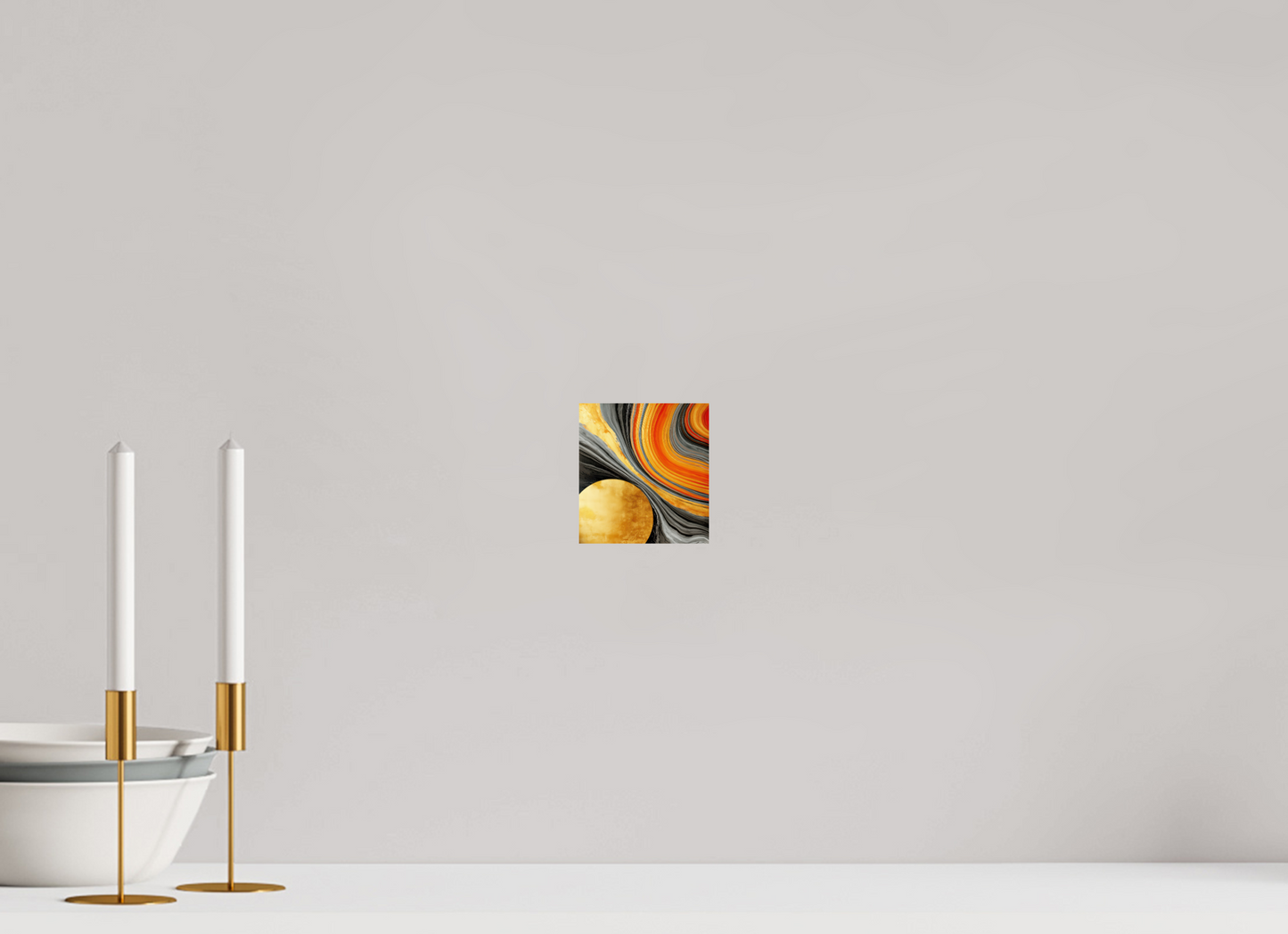4 x 4.3″, Fine Art Print On Aluminum Dibond Abstract Gold Geode