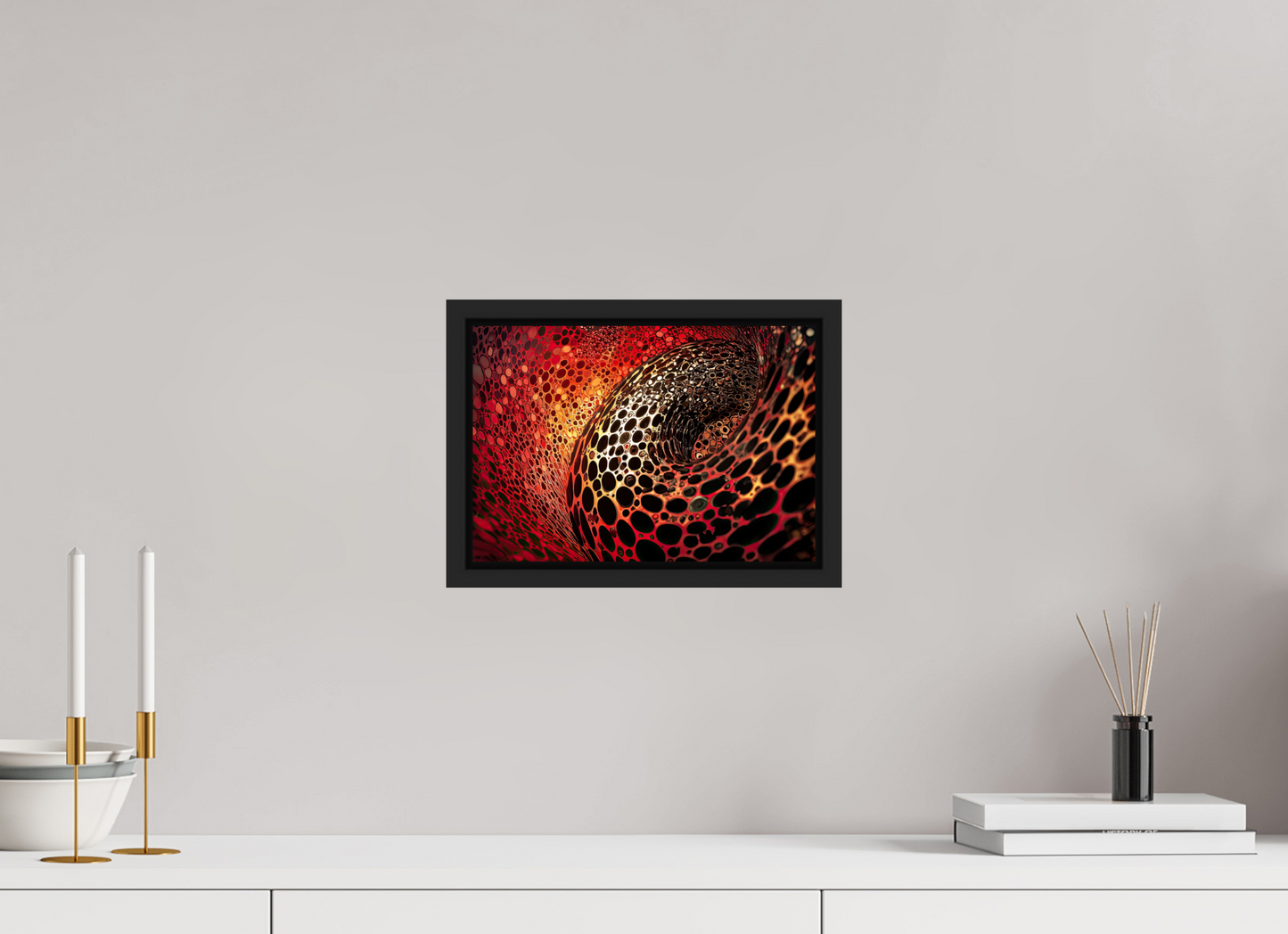11.6 x 8″, Fine Art Print on Aluminum Dibond with Boarder Red Leopard