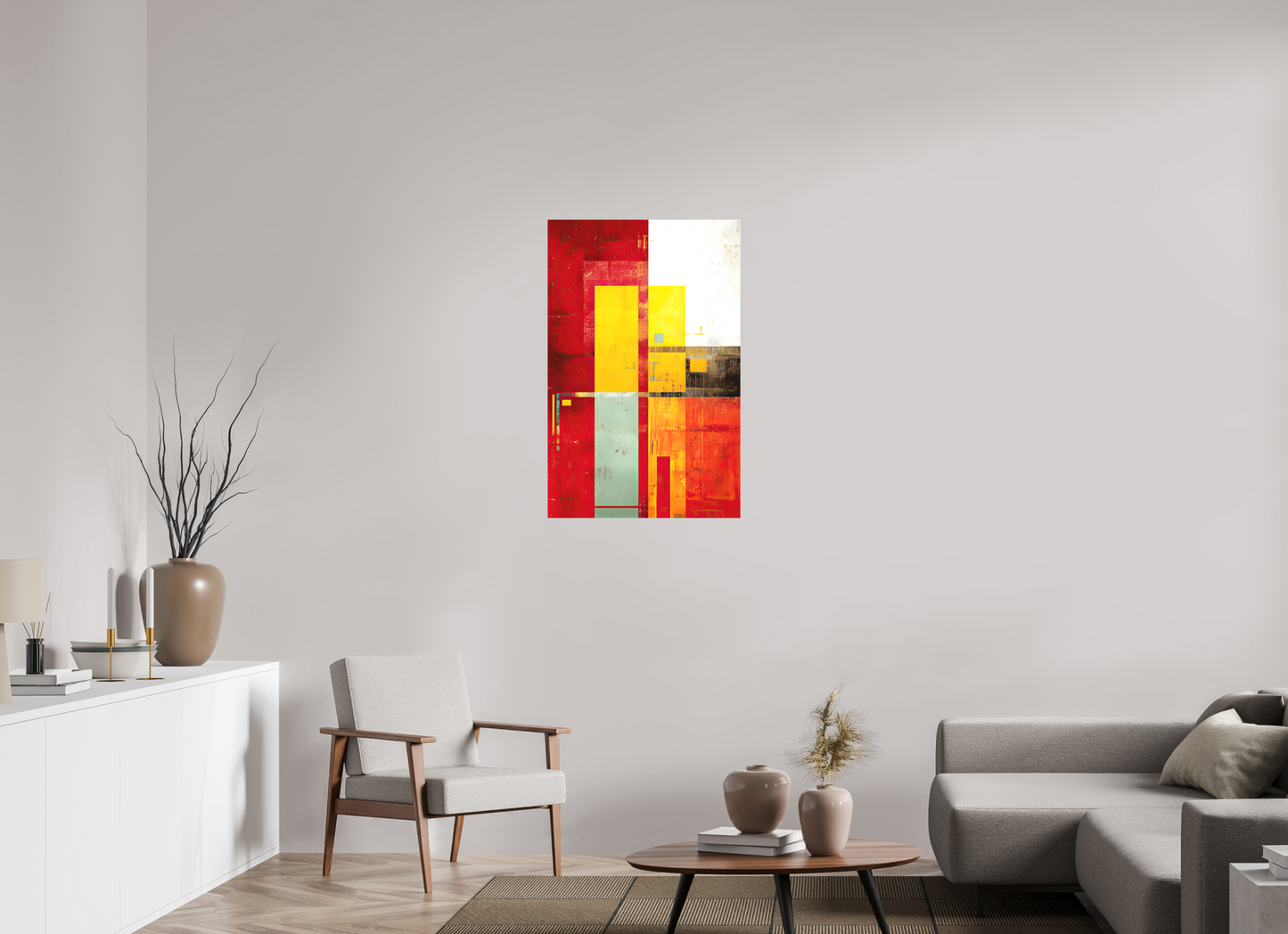 24 x 37.4″, Textile on Canvas Modern Rectangle