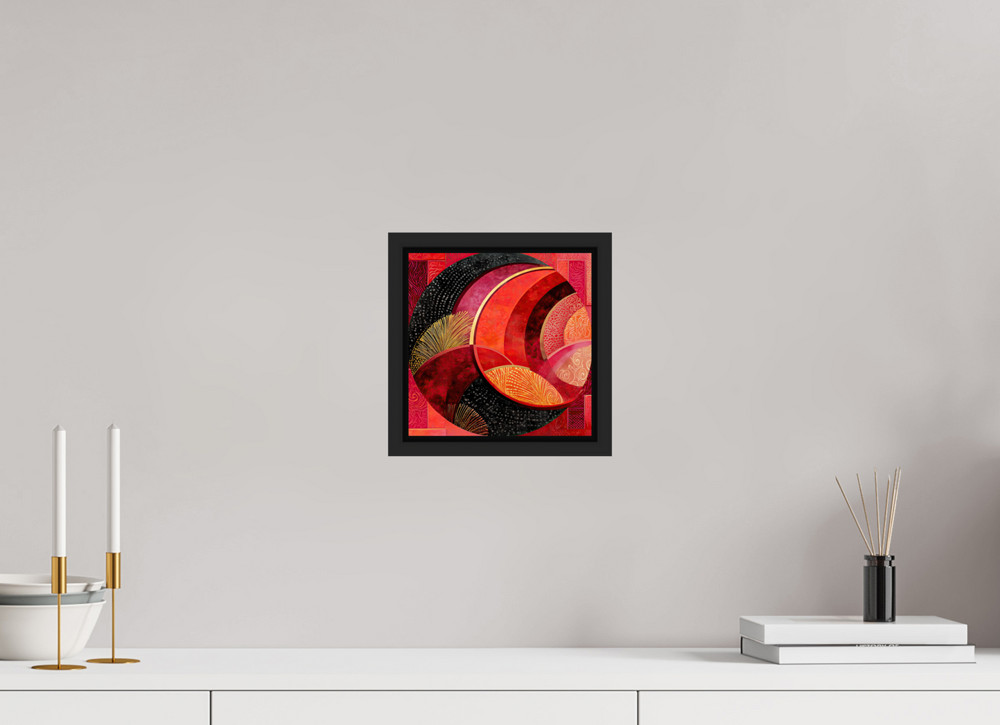8 x 8″, Fine Art Print on Aluminum Dibond with Boarder Art Deco Circle