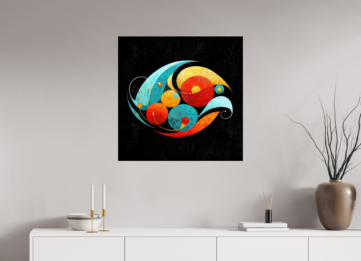 30 x 30″, Fine Art Print On Aluminum Dibond Abstract Olives