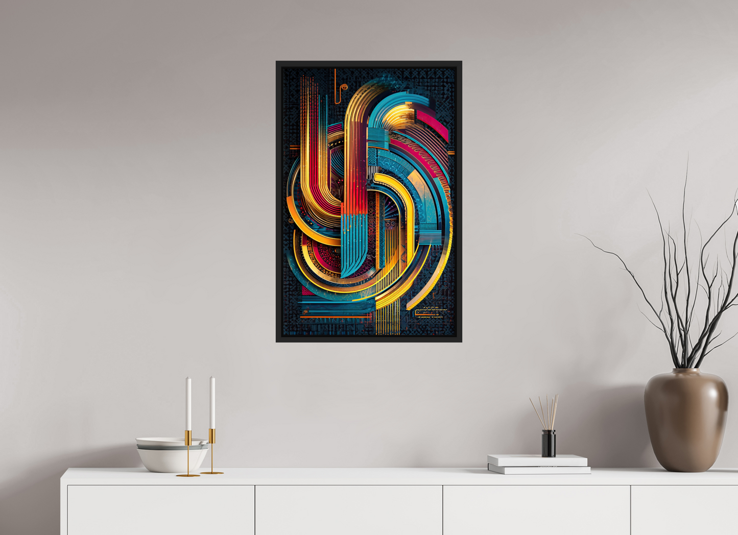 20 x 31.1″, Fine Art Print on Aluminum Dibond with Boarder Abstract Jazz 2