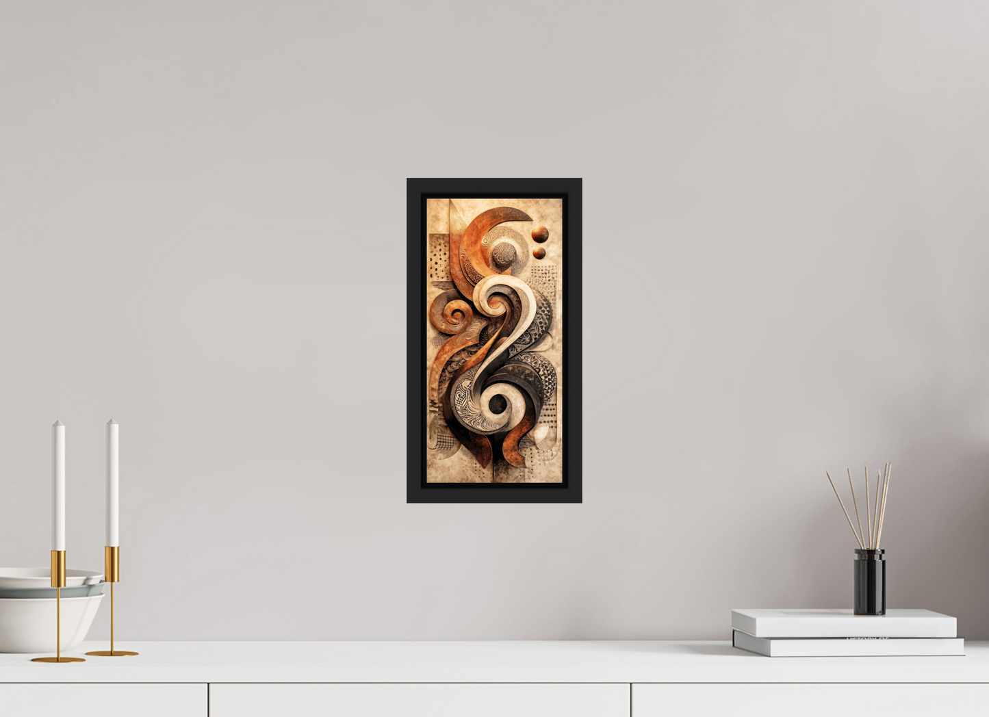 6 x 12.6″, Fine Art Print on Aluminum Dibond with Boarder Abstract Shapes 2