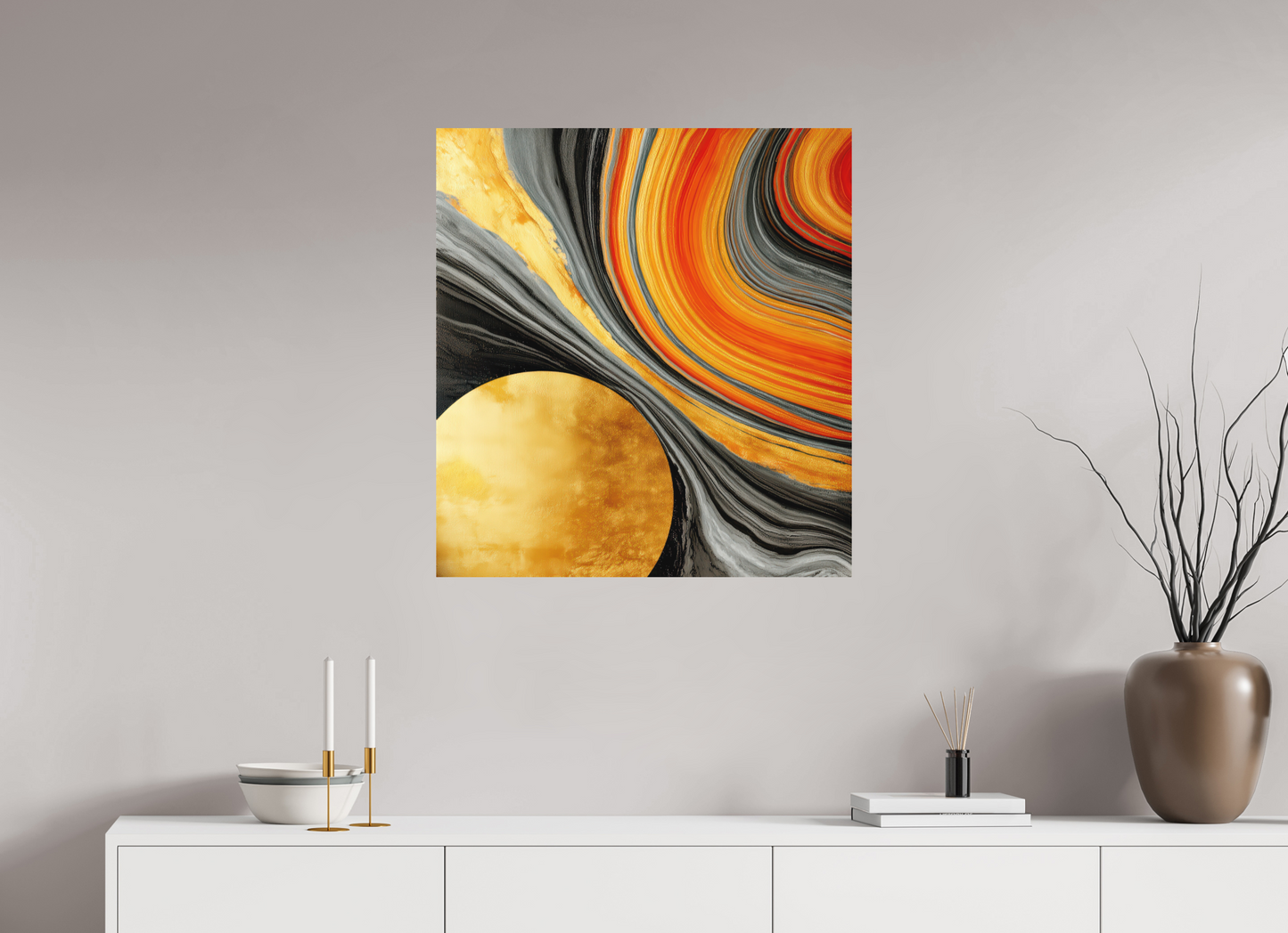 28 x 30.3″, Photo Print on Aluminum Backing Abstract Gold Geode