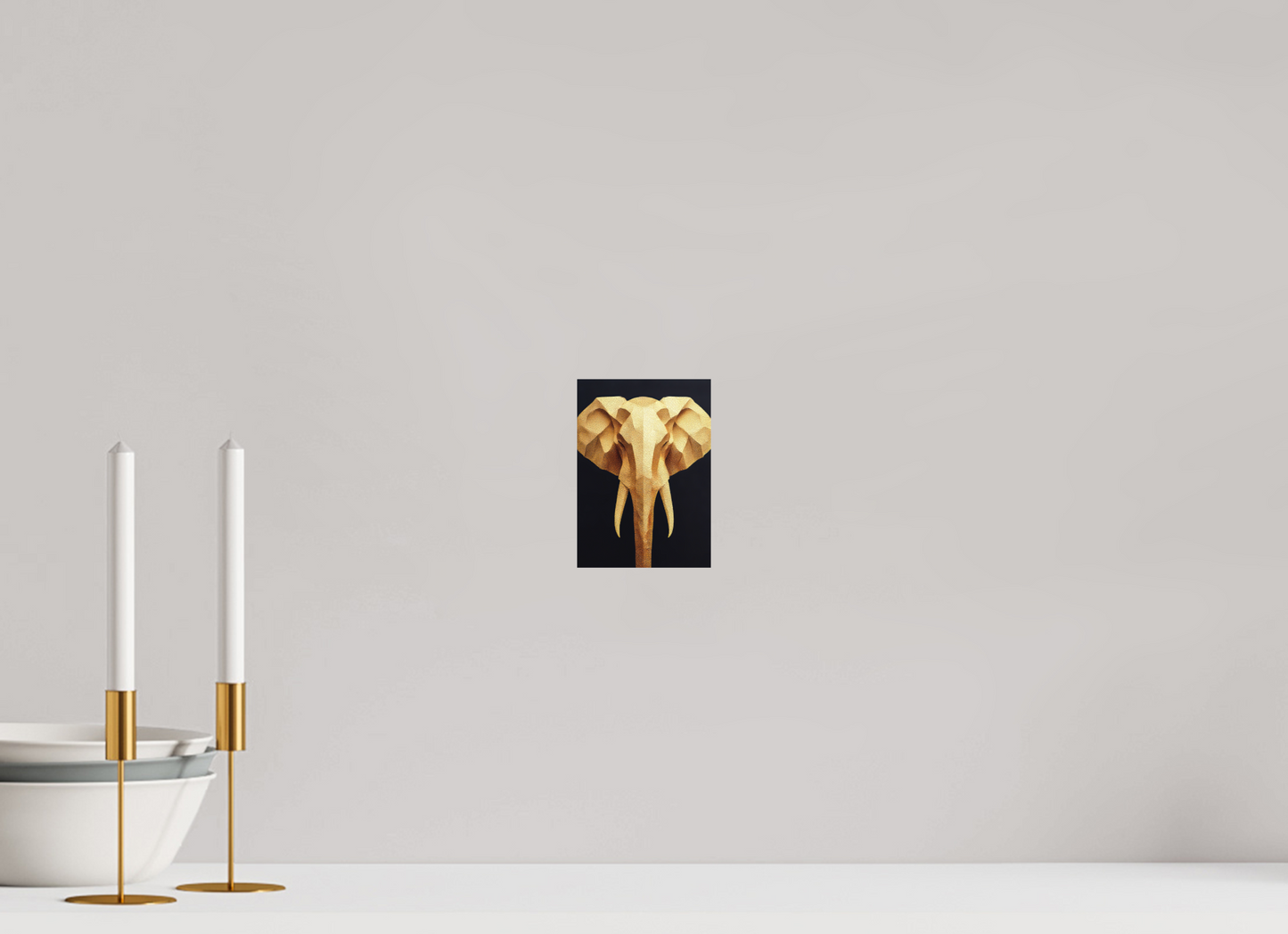 ISO A6 (10,5 x 14,8 cm), Photo Print on Aluminum Backing Gold Elephant