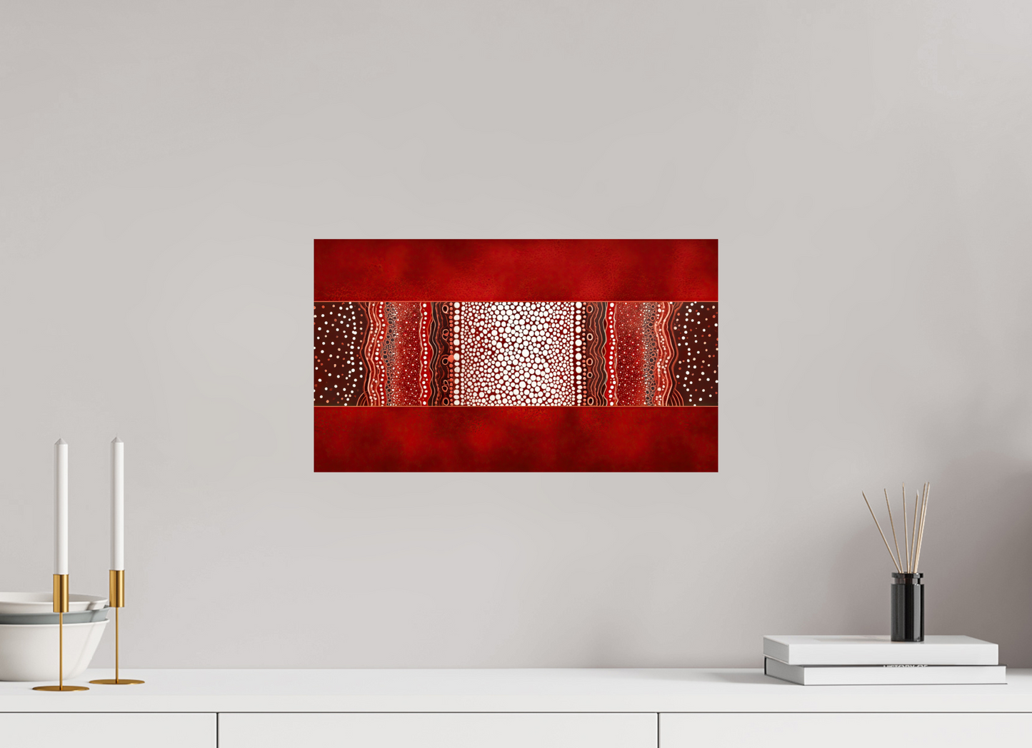 17.3 x 10″, Fine Art Print On Aluminum Dibond Red Layers 1