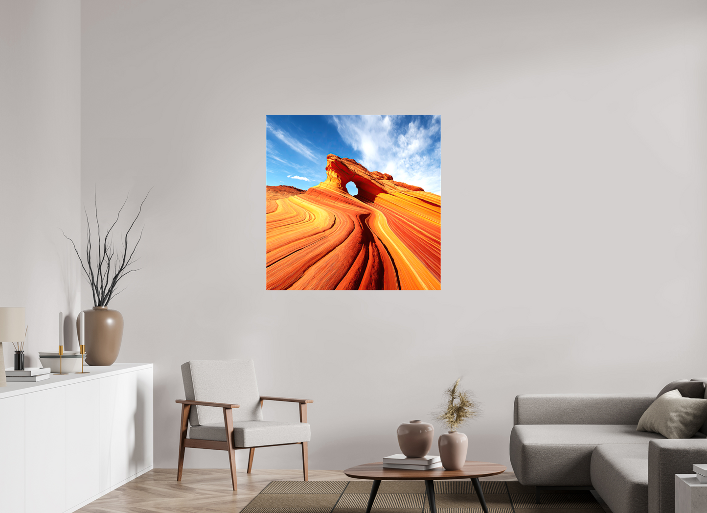 40 x 40″, Glossy Canvas Desert Rock Formation