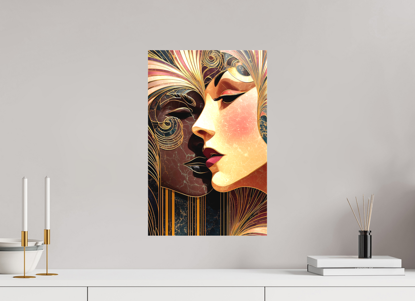 12 x 18.9″, Textile on Canvas Art Deco Women