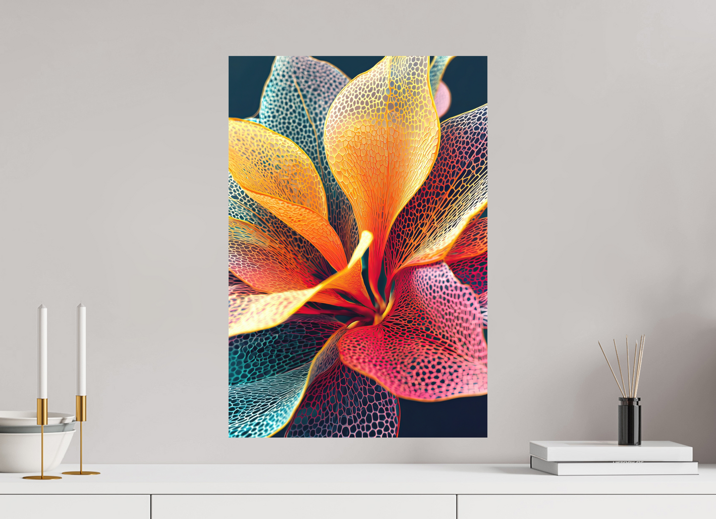 16 x 23.6″, Photo Print on Aluminum Backing Colorful Flower