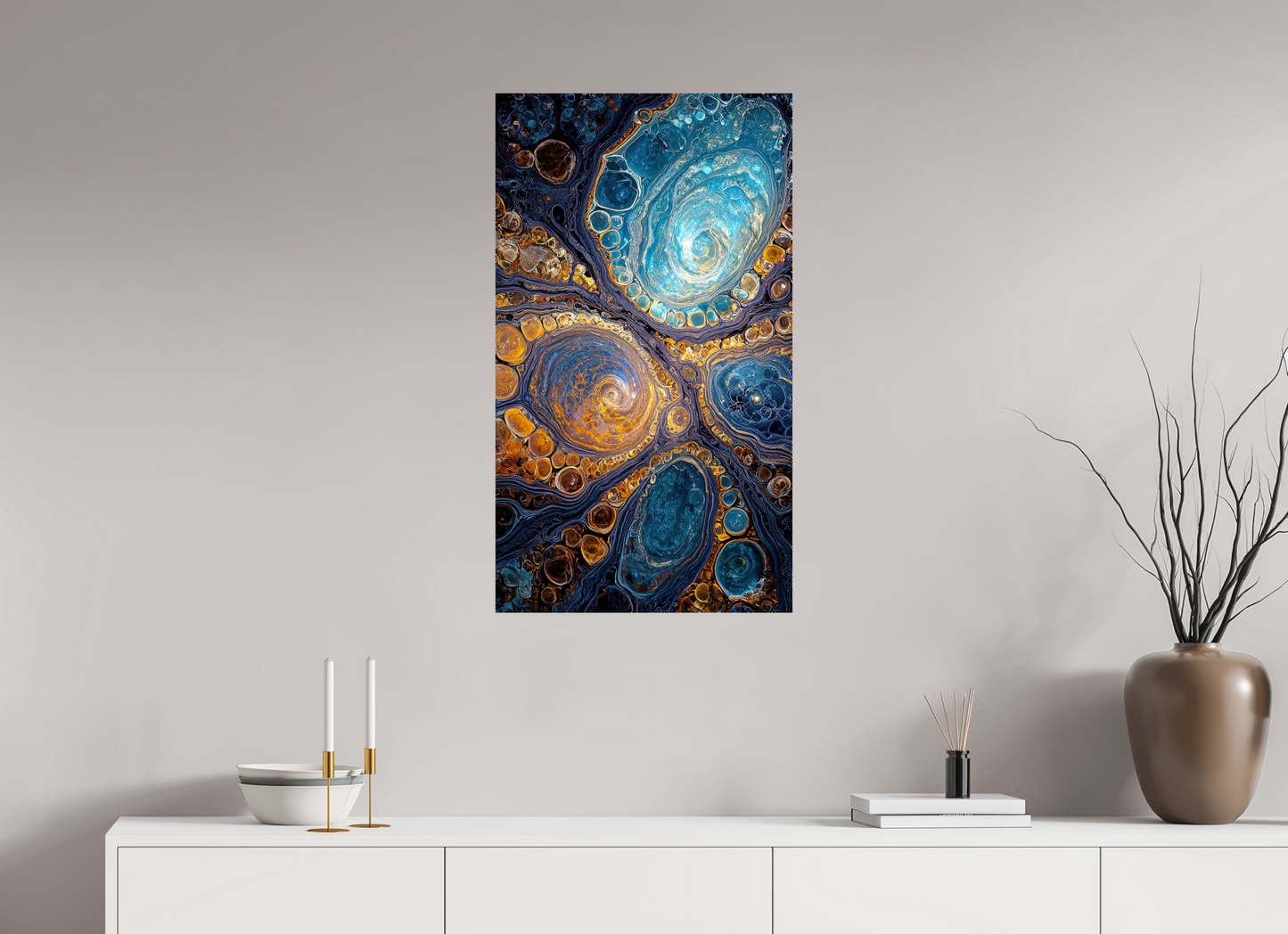 20 x 35″, Fine Art Print On Aluminum Dibond Abstract Geode