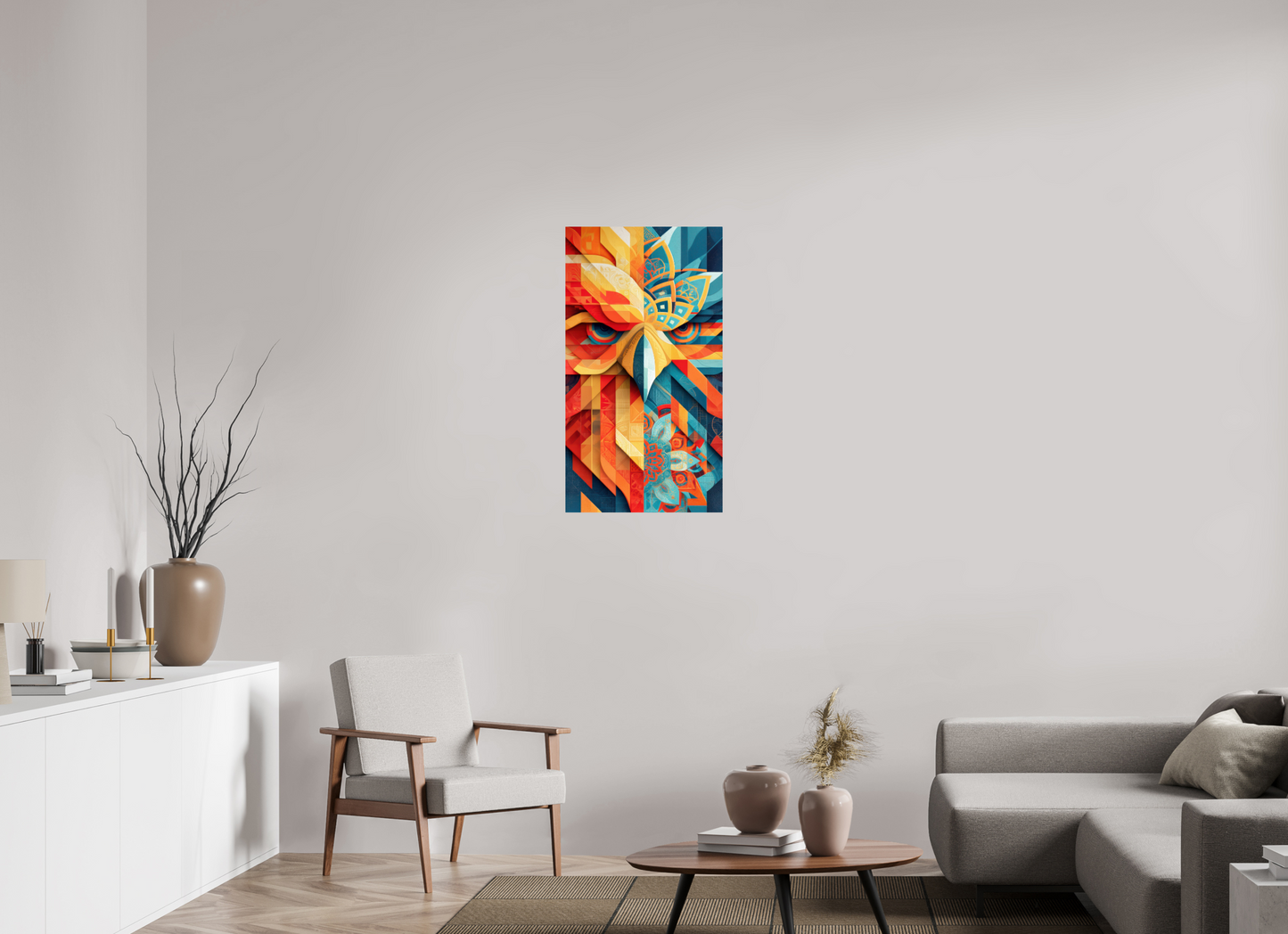 20 x 36.4″, Fine Art Print On Aluminum Dibond Abstract Warm & Cold Eagle