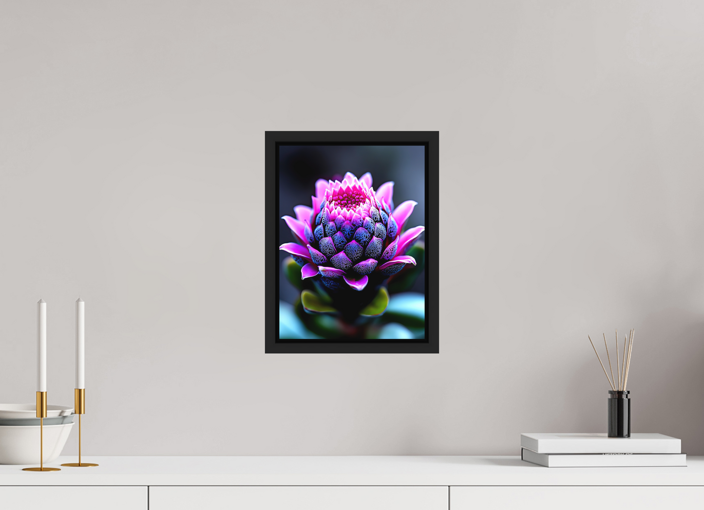 9 x 12″, Photo Print on Aluminum Backing with boarder Pink Bud Flower