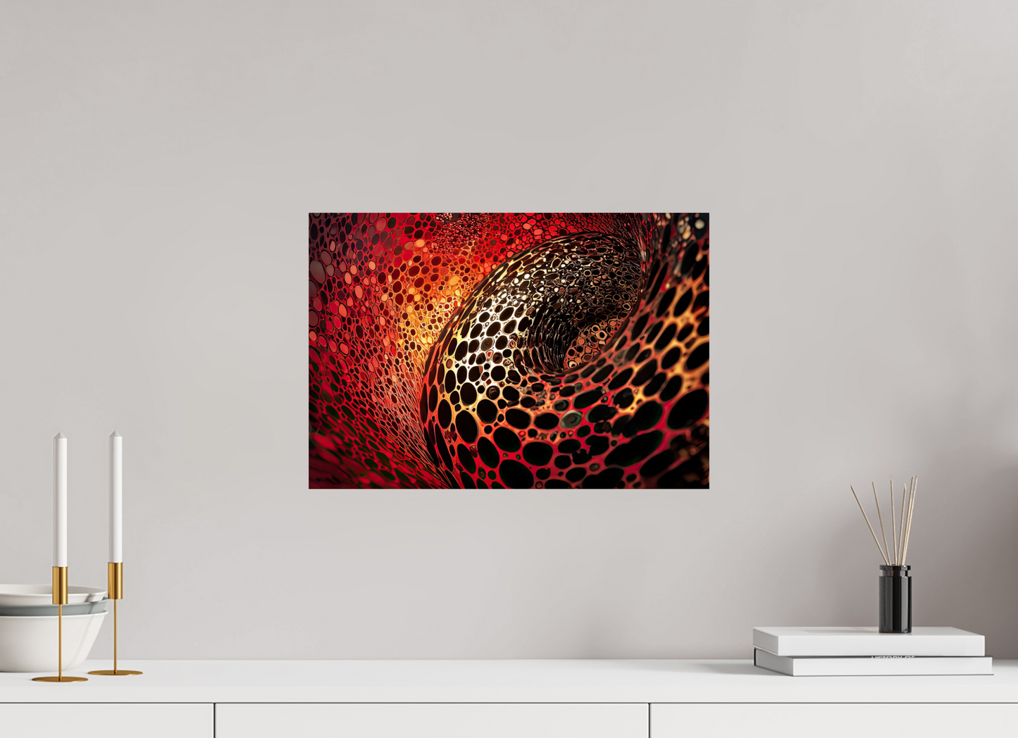 17.4 x 12″, Fine Art Print On Aluminum Dibond Red Leopard