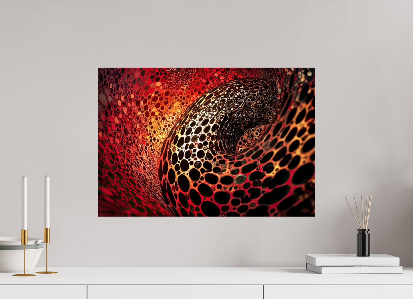 23.2 x 16″, Fine Art Print On Aluminum Dibond Red Leopard