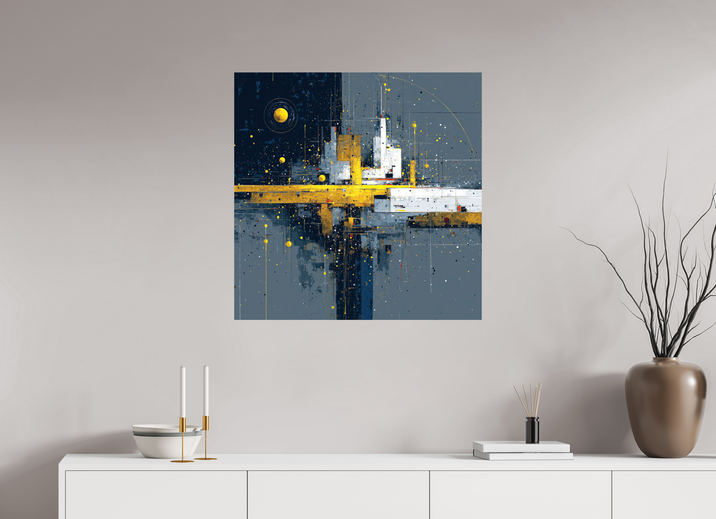 30 x 30″, Fine Art Print On Aluminum Dibond Abstract City