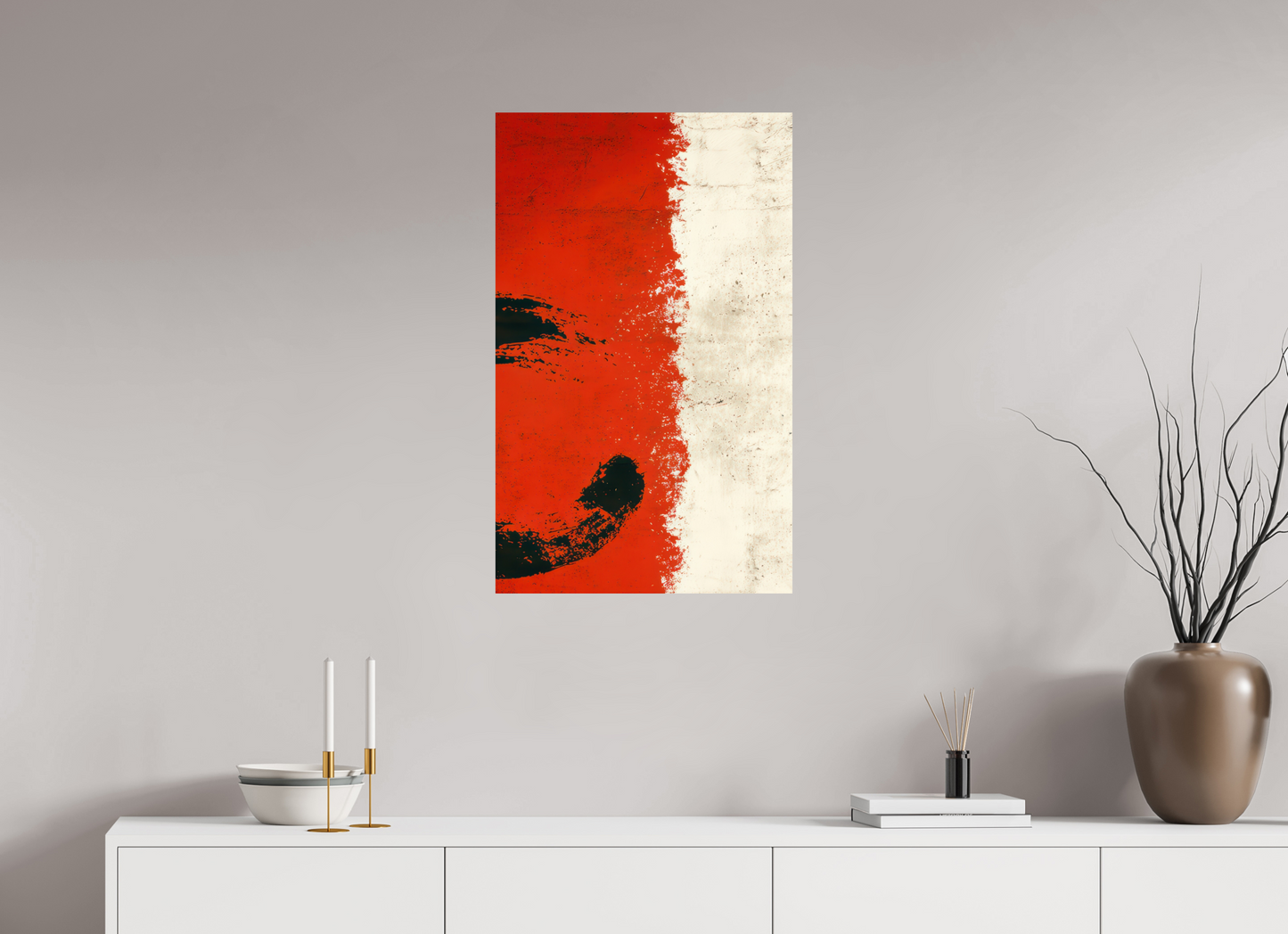 20 x 32.4″, Fine Art Print On Aluminum Dibond Abstract Paint Brush Circle Right
