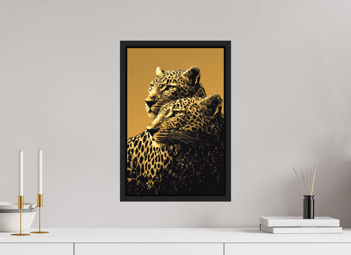 12 x 18.1″, Photo Print on Aluminum Backing with boarder Desert Cheetahs