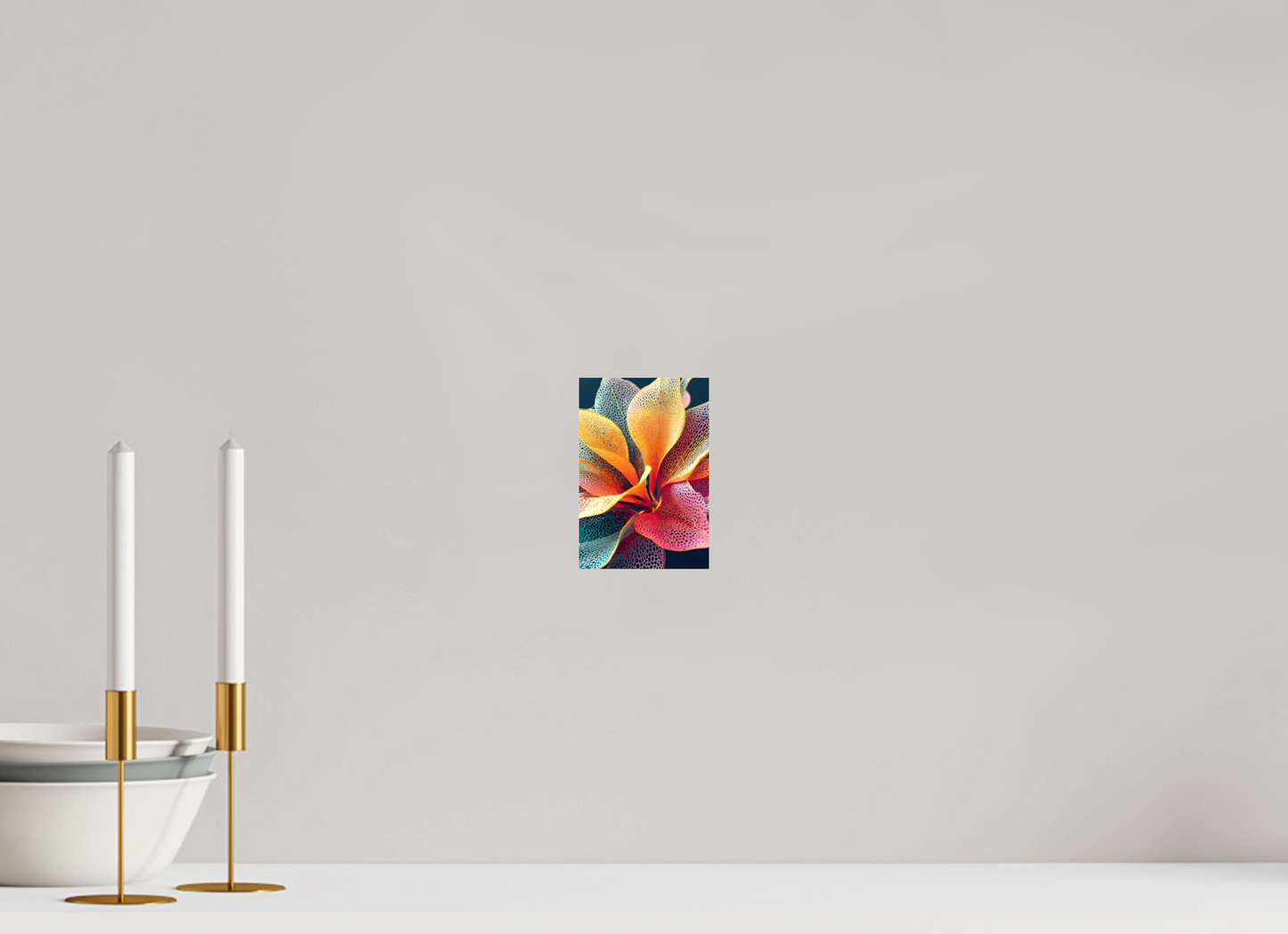 4 x 5.9″, Fine Art Print On Aluminum Dibond Colorful Flower