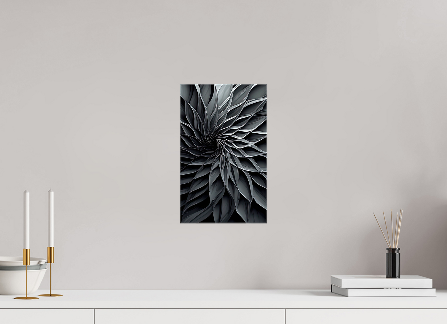 8 x 13.1″, Glossy Canvas Dark Flower 2