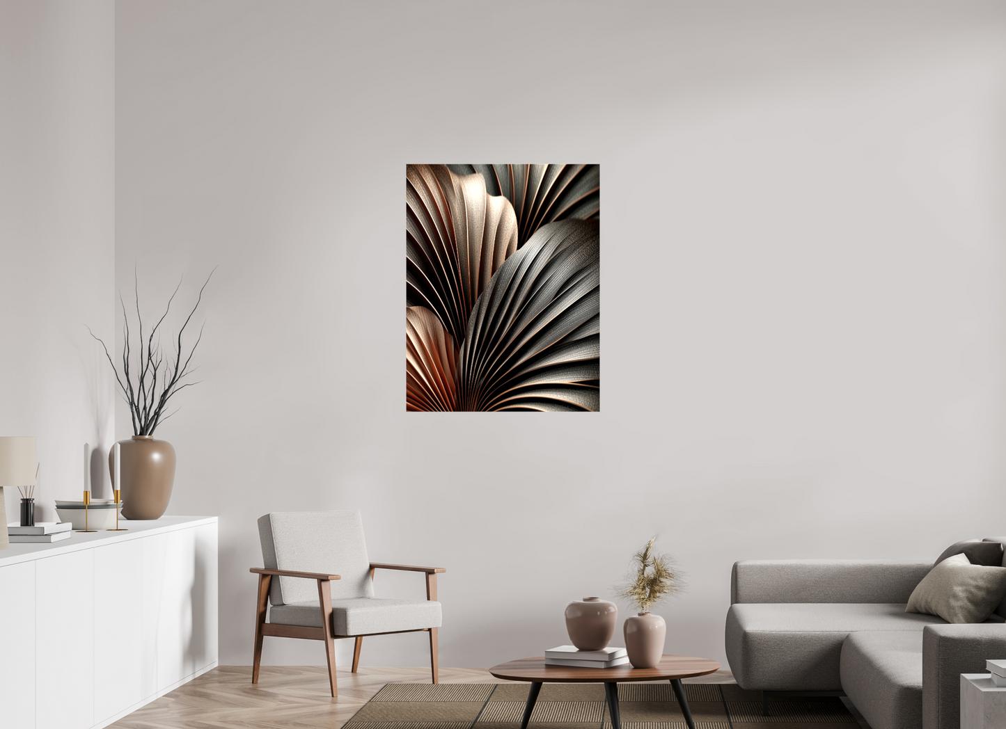 31 x 39.8″, Glossy Canvas Dark Leaves