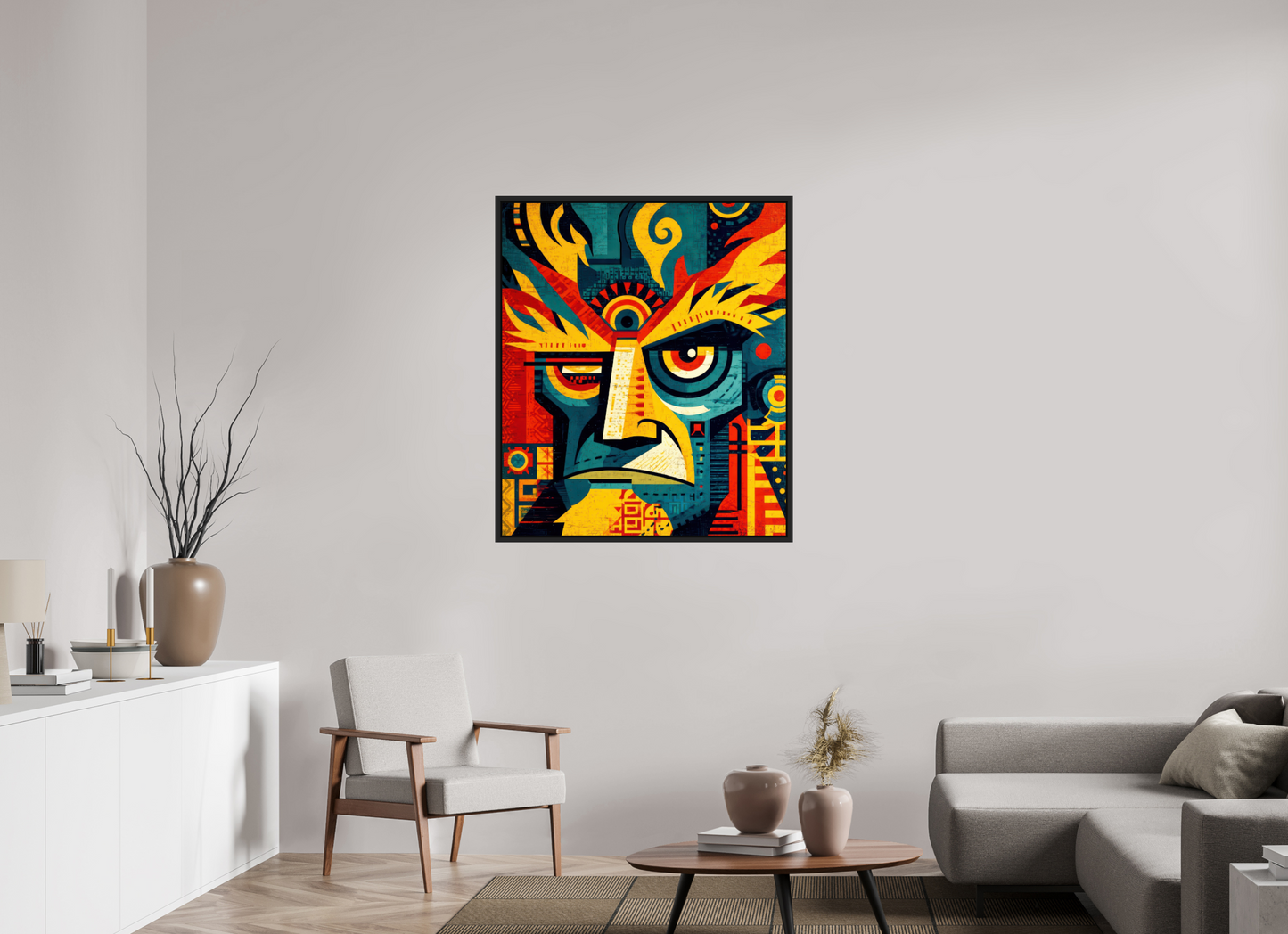 36 x 42.2″, Fine Art Print on Aluminum Dibond with Boarder Urban Tribal
