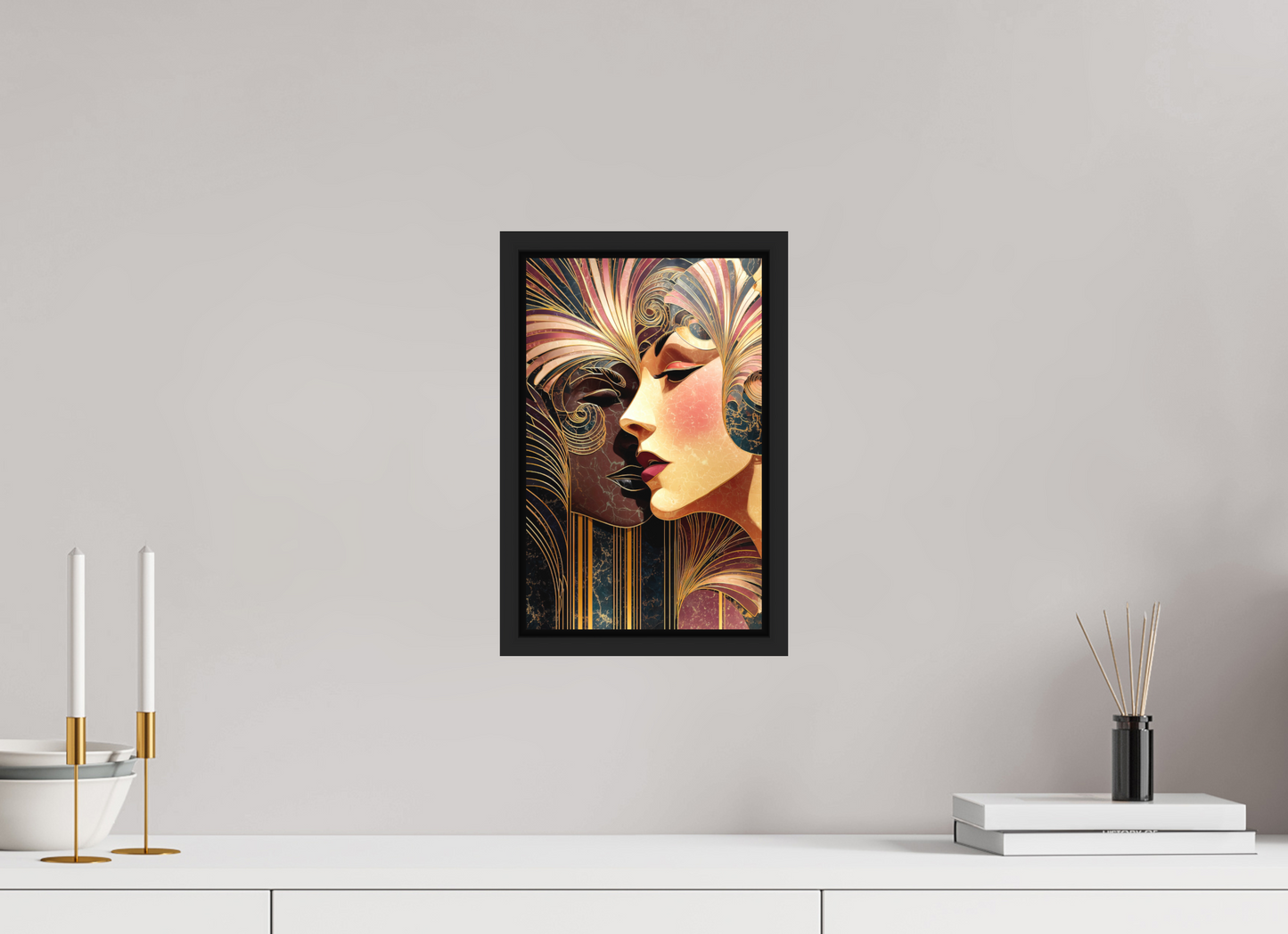 8 x 12.6″, Photo Print on Aluminum Backing with boarder Art Deco Women