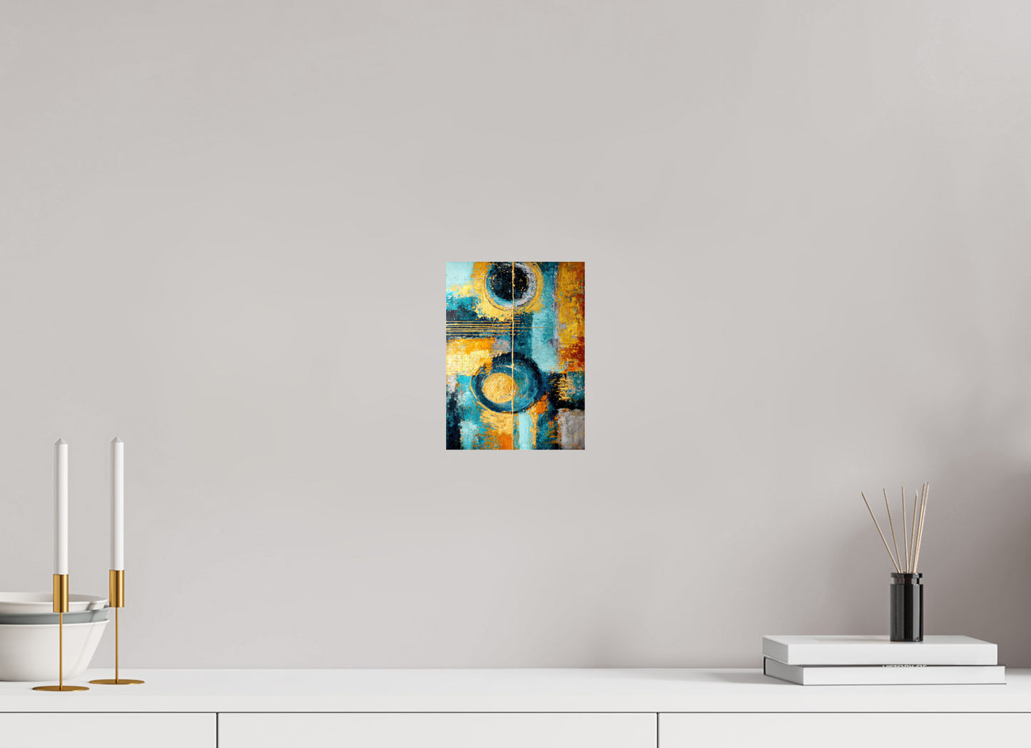 6 x 8.1″, Fine Art Print On Aluminum Dibond Abstract Gold Paint