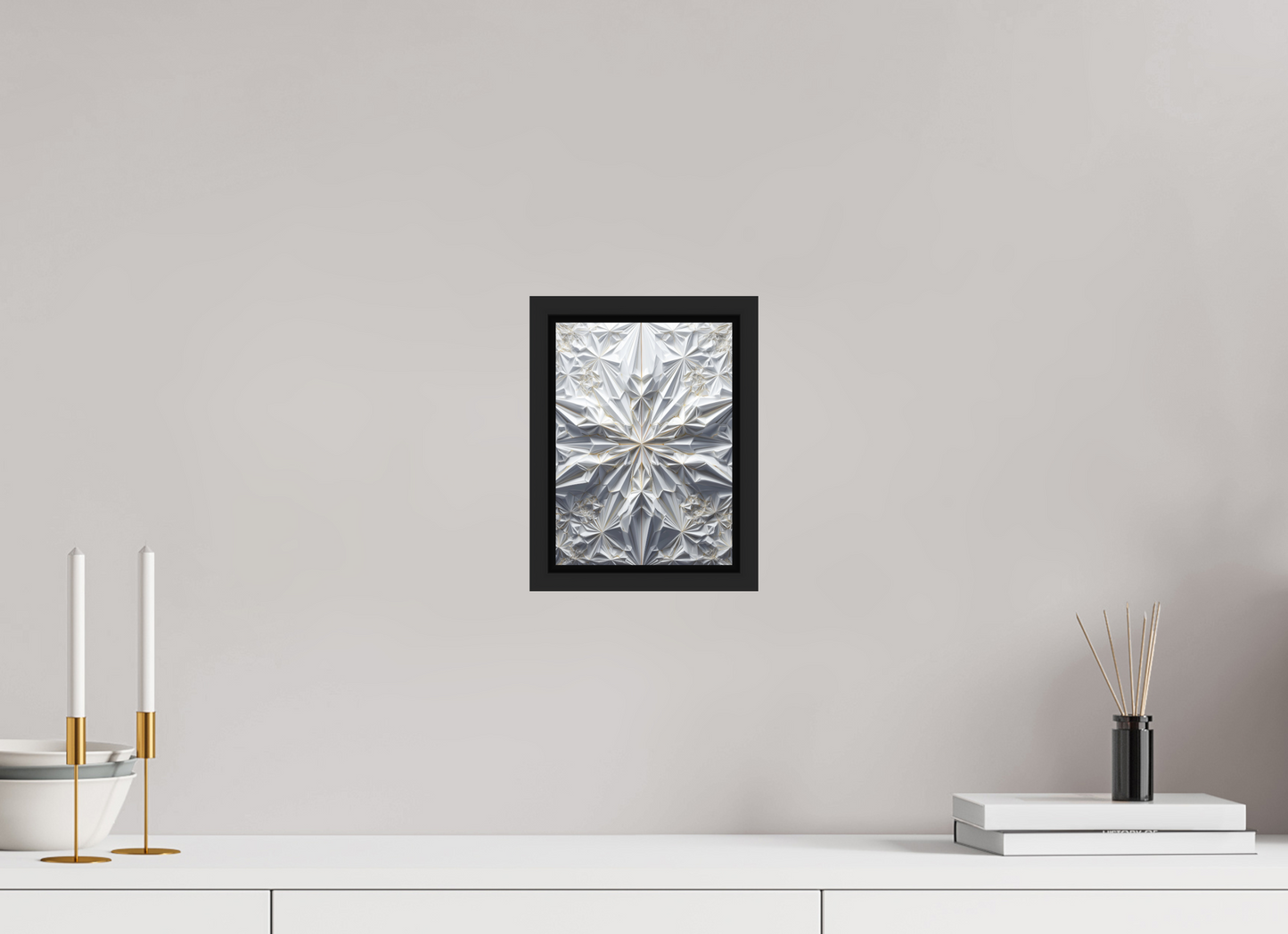 6 x 8.2″, Fine Art Print on Aluminum Dibond with Boarder Snowflake