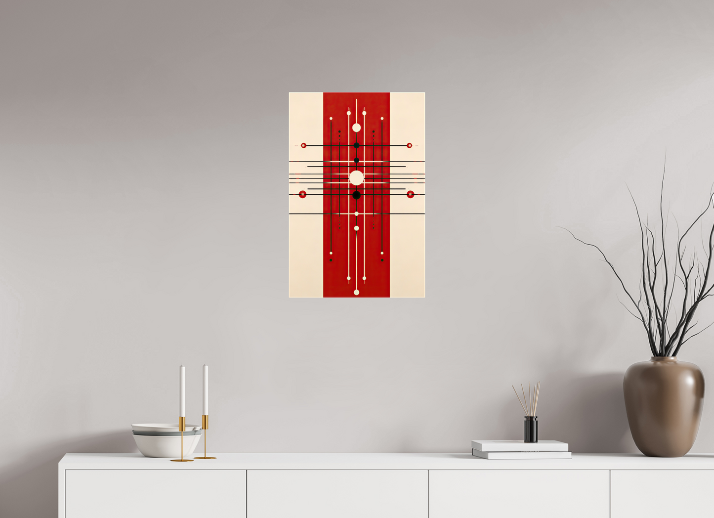 16 x 24.3″, Glossy Canvas Red Line