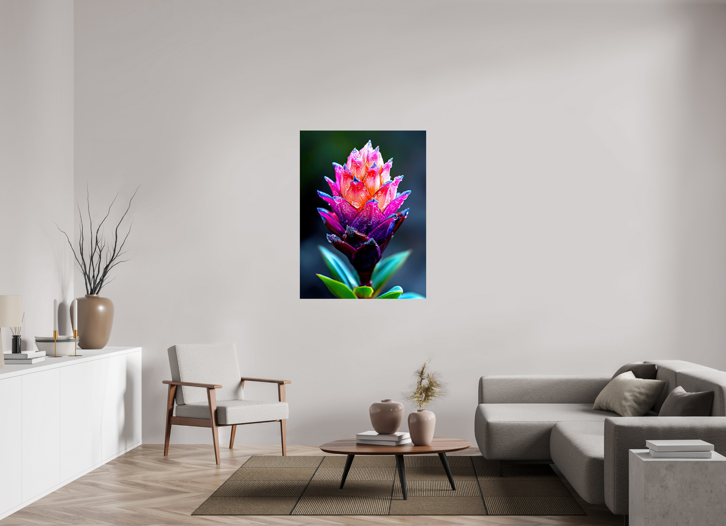 36 x 48″, Fine Art Print On Aluminum Dibond Tropical Pinecone Flower